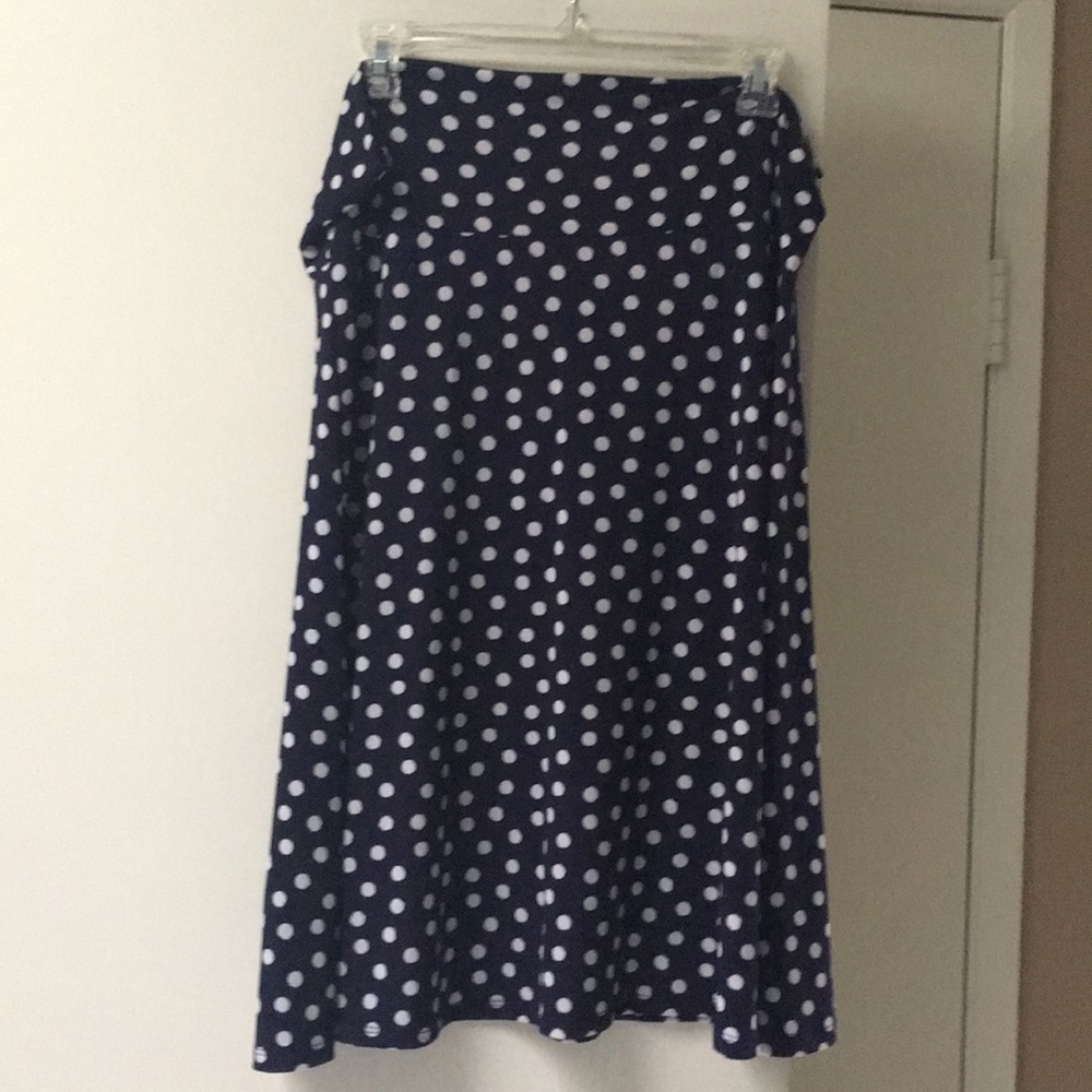 LuLaRoe Azure skirt navy polka dot size 2XL